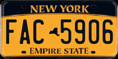 NY license plate FAC5906