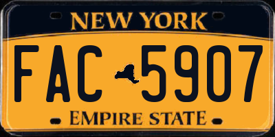 NY license plate FAC5907