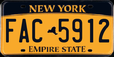 NY license plate FAC5912