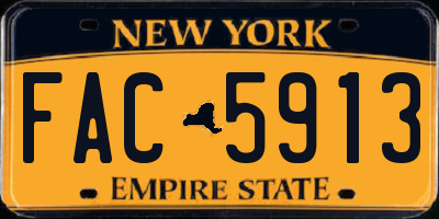 NY license plate FAC5913