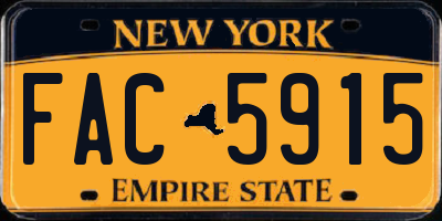 NY license plate FAC5915