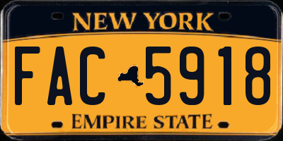 NY license plate FAC5918