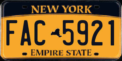 NY license plate FAC5921