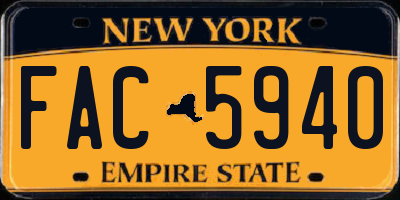 NY license plate FAC5940