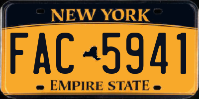 NY license plate FAC5941