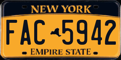 NY license plate FAC5942