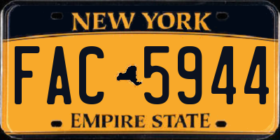 NY license plate FAC5944