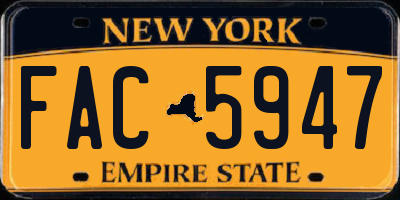 NY license plate FAC5947