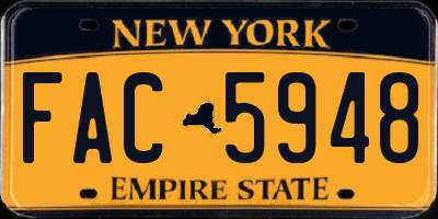 NY license plate FAC5948