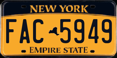 NY license plate FAC5949