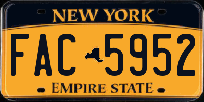 NY license plate FAC5952