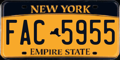 NY license plate FAC5955