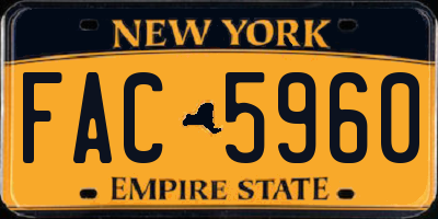 NY license plate FAC5960