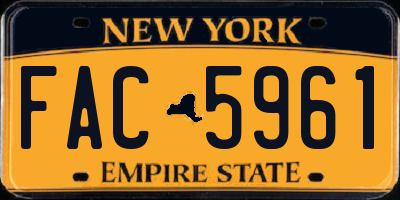 NY license plate FAC5961