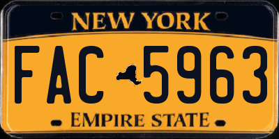 NY license plate FAC5963