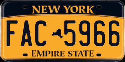 NY license plate FAC5966