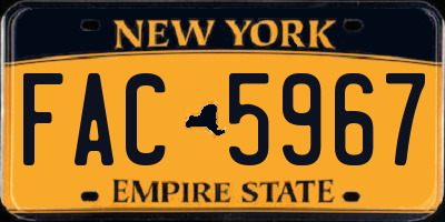 NY license plate FAC5967