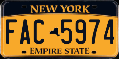 NY license plate FAC5974