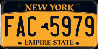 NY license plate FAC5979