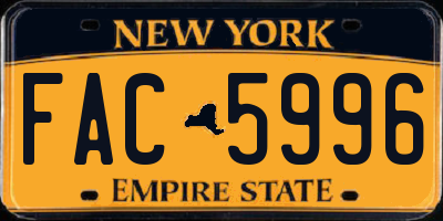 NY license plate FAC5996