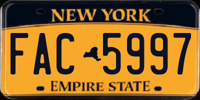 NY license plate FAC5997