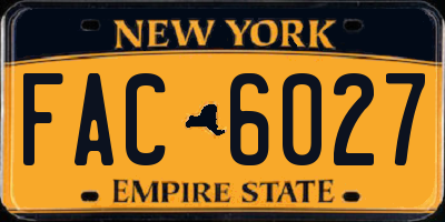 NY license plate FAC6027