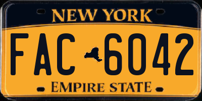 NY license plate FAC6042