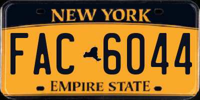 NY license plate FAC6044