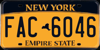 NY license plate FAC6046