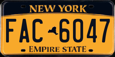 NY license plate FAC6047