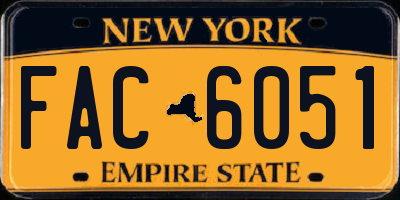 NY license plate FAC6051
