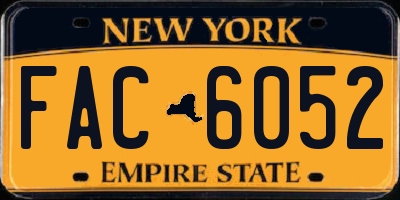 NY license plate FAC6052