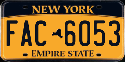 NY license plate FAC6053