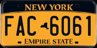 NY license plate FAC6061