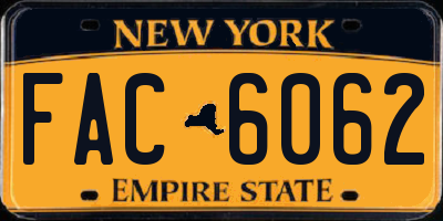 NY license plate FAC6062