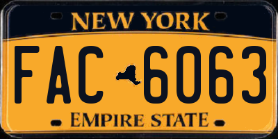 NY license plate FAC6063