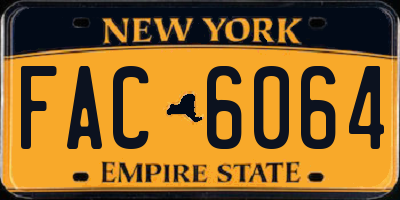 NY license plate FAC6064