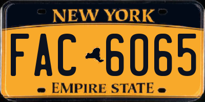 NY license plate FAC6065