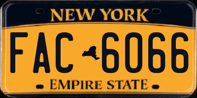 NY license plate FAC6066