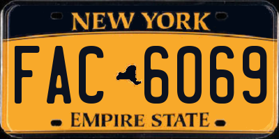 NY license plate FAC6069