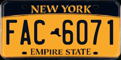 NY license plate FAC6071