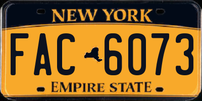 NY license plate FAC6073