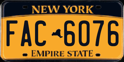 NY license plate FAC6076