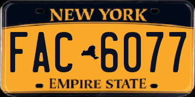NY license plate FAC6077