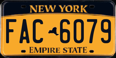 NY license plate FAC6079