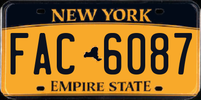 NY license plate FAC6087