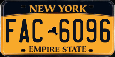 NY license plate FAC6096