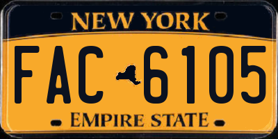 NY license plate FAC6105