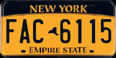 NY license plate FAC6115