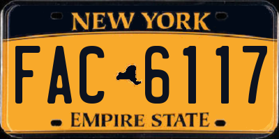 NY license plate FAC6117